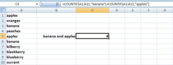 countif function with two condition