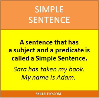 simple sentence meaning and examples