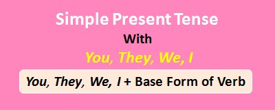 present simple with you, they, we, I