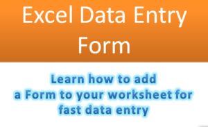 Create Excel Data Entry Form and Speed up Your Data Entry