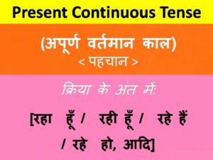 Present Continuous tense in hindi